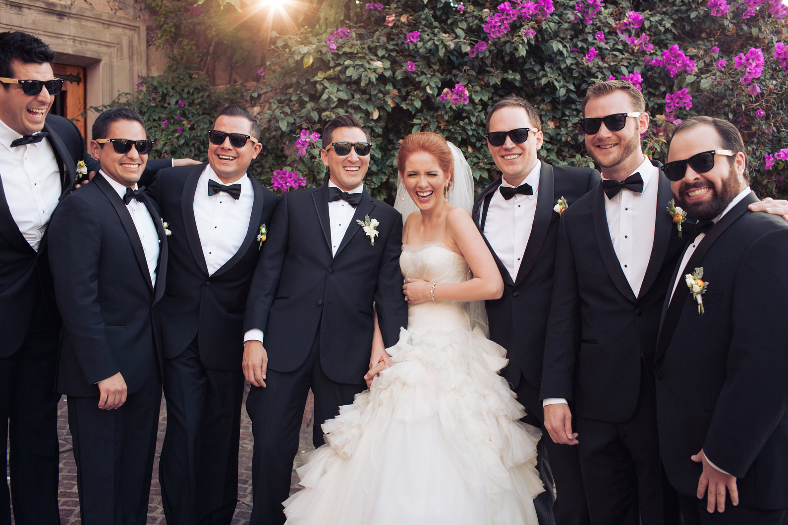 groomsmen with bride